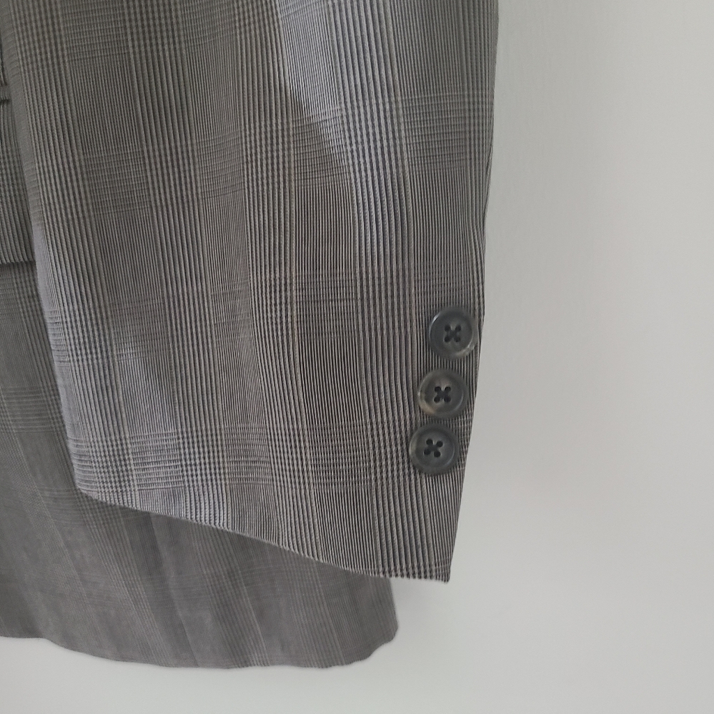 Christian Dior Monsieu Vintage Sportcoat Blazer Gray Glen Plaid Sz 40 Classic - Picture 5 of 16